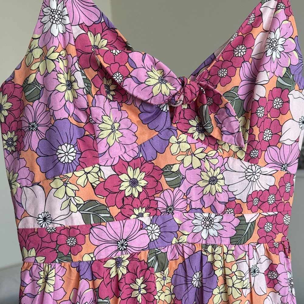 Floral Maxi Dress with Bow Detail